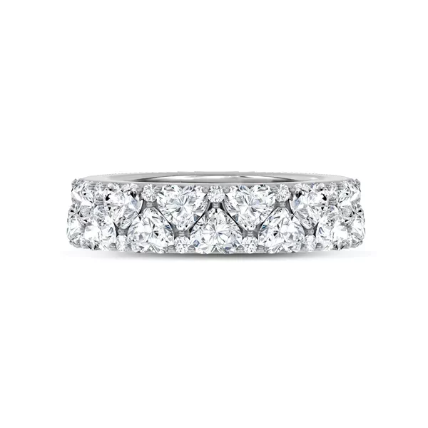 Hearts Mosaic Lab Diamond Half Eternity Band