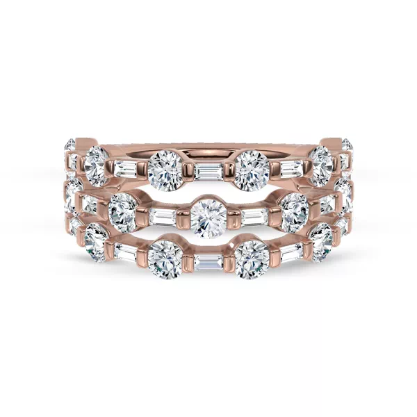 Starlight Baguette Triple Row Lab Diamond Band