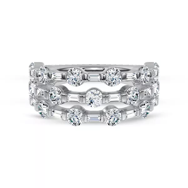 Starlight Baguette Triple Row Lab Diamond Band