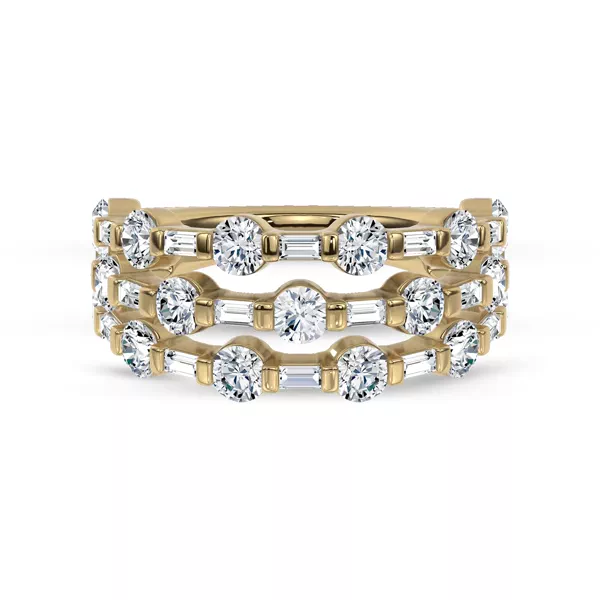 Starlight Baguette Triple Row Lab Diamond Band