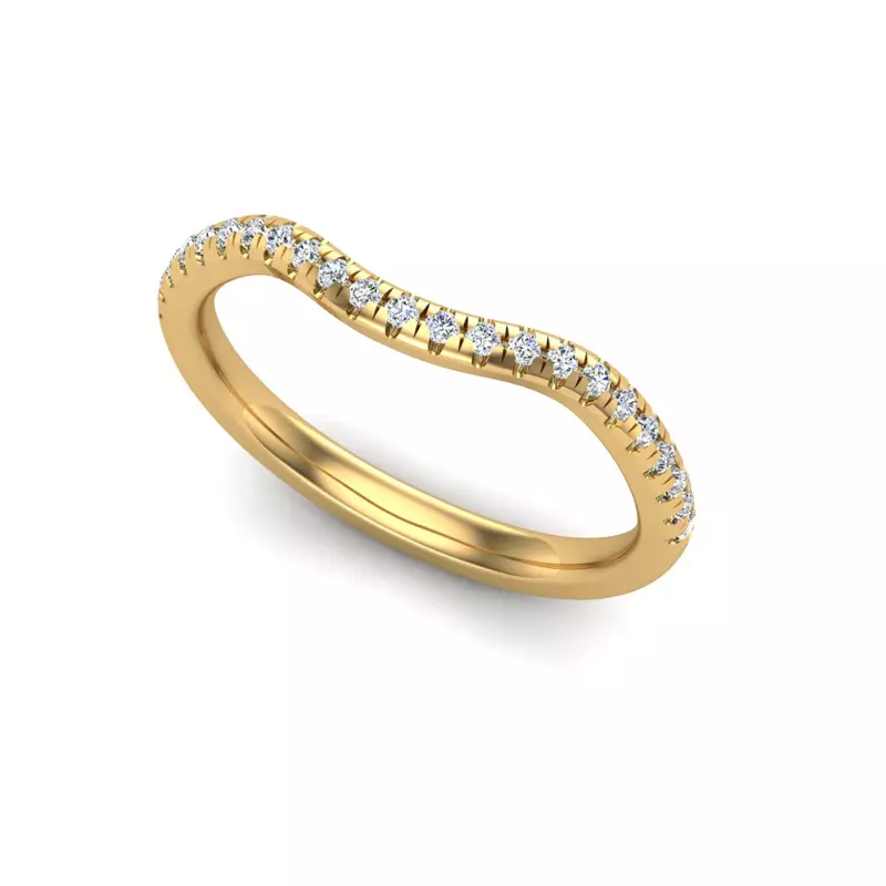 18K Yellow Gold Madison Pave Band
