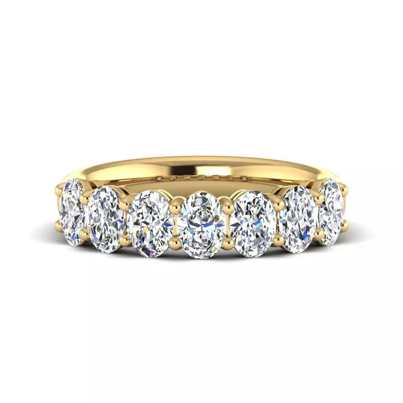 18K Yellow Gold Mavi 7 Stone Diamond Band