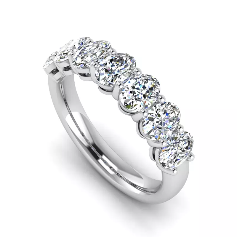 Platinum Mavi 7 Stone Diamond Band