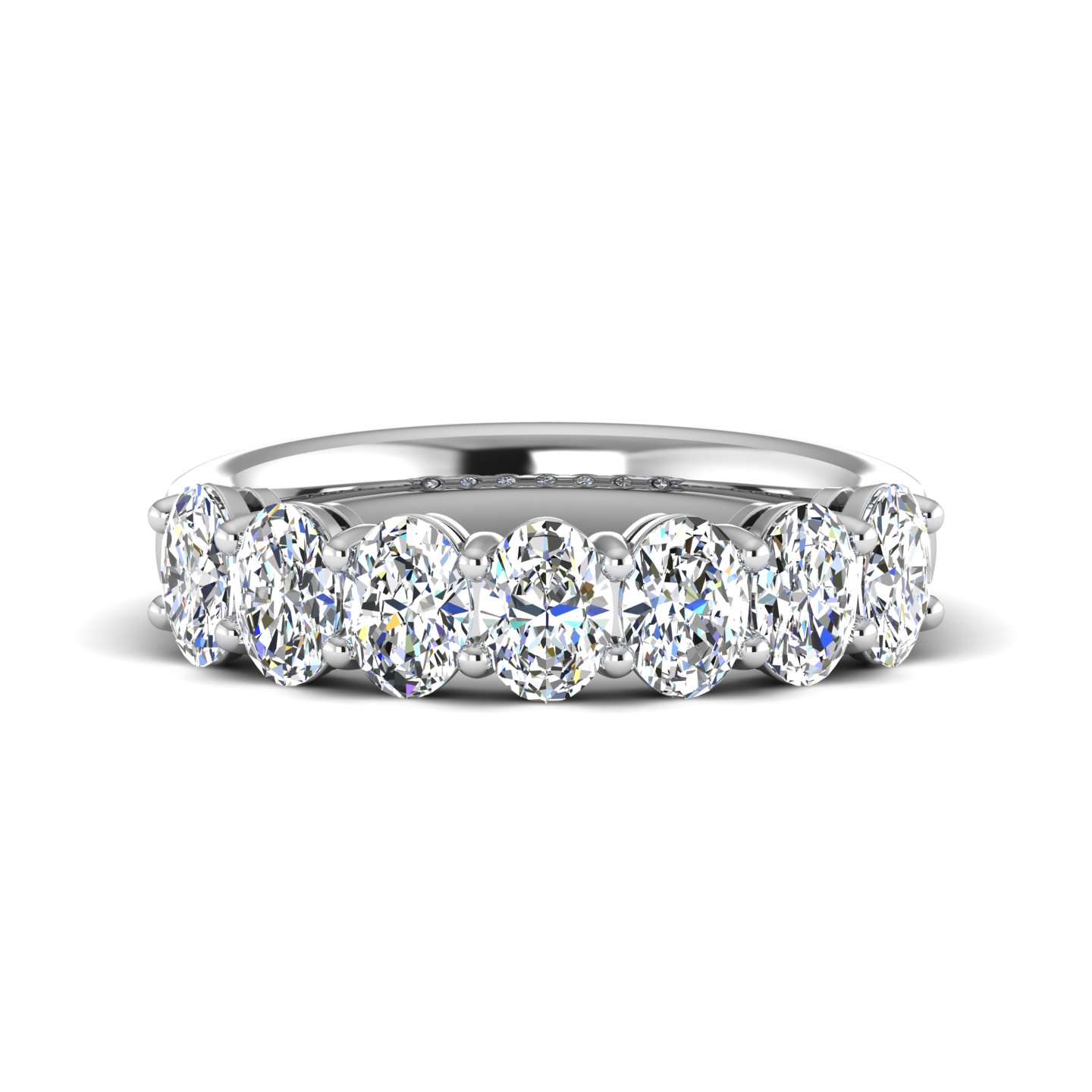 18K White Gold Mavi 7 Stone Lab Diamond Band