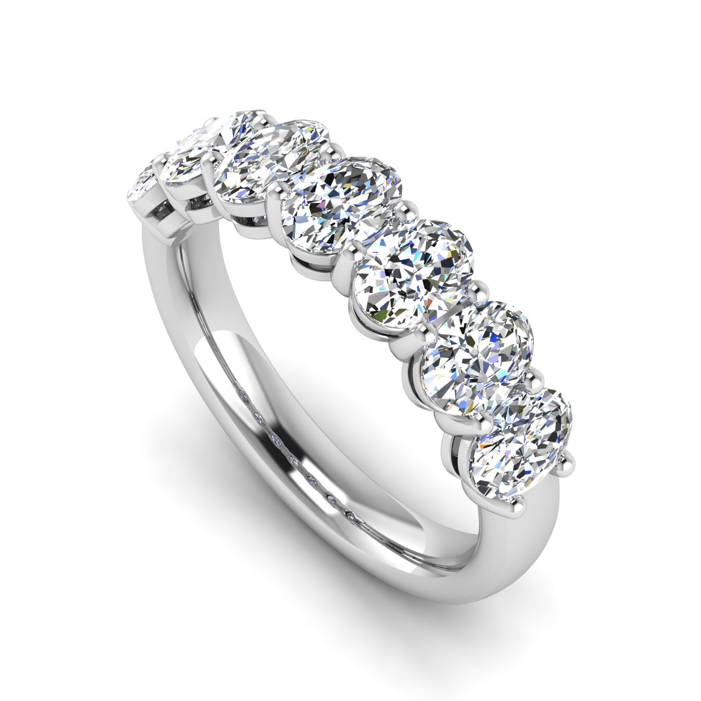 18K White Gold Mavi 7 Stone Lab Diamond Band