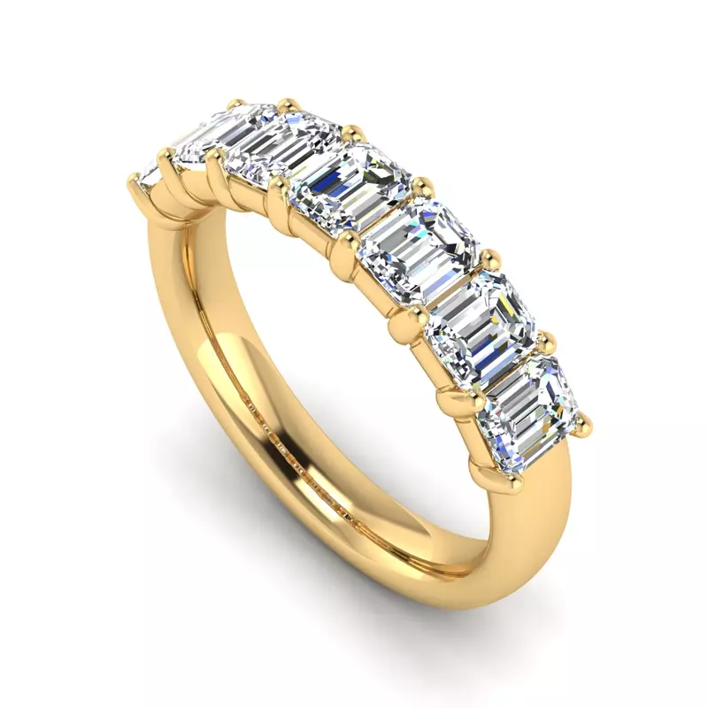 14K Yellow Gold Mae 7 Stone Lab Diamond Band