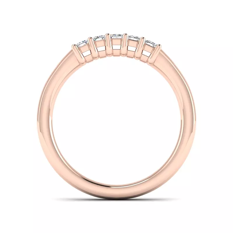 14K Rose Gold Salem 5 Stone Diamond Band