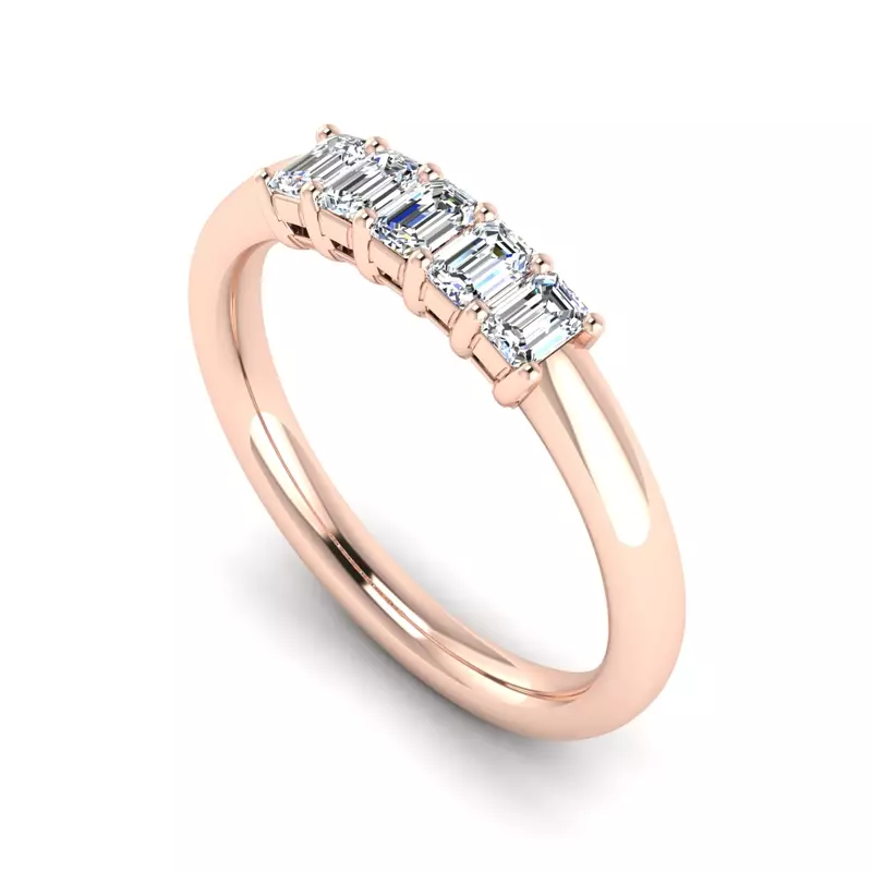 14K Rose Gold Salem 5 Stone Diamond Band