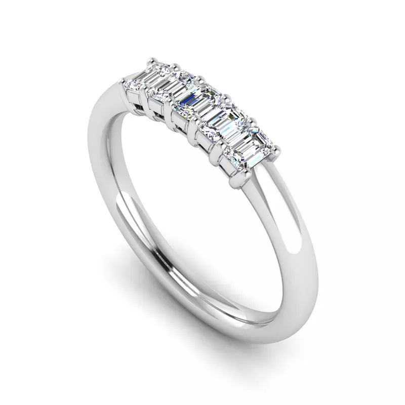 Platinum Salem 5 Stone Diamond Band