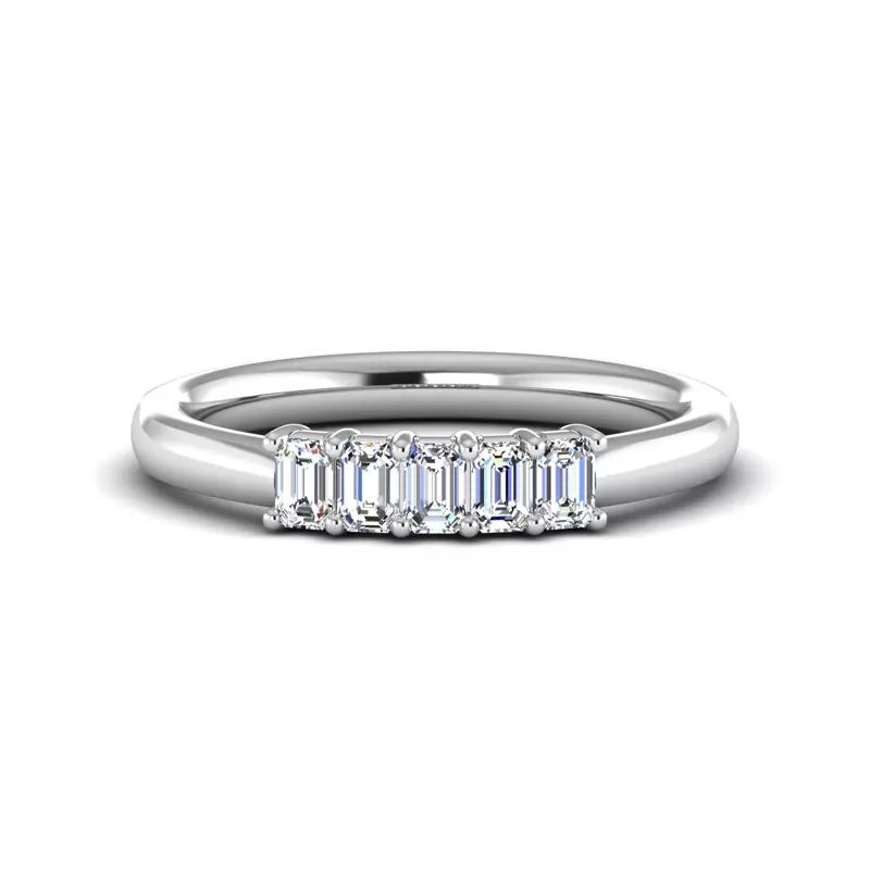 14K White Gold Salem 5 Stone Lab Diamond Band