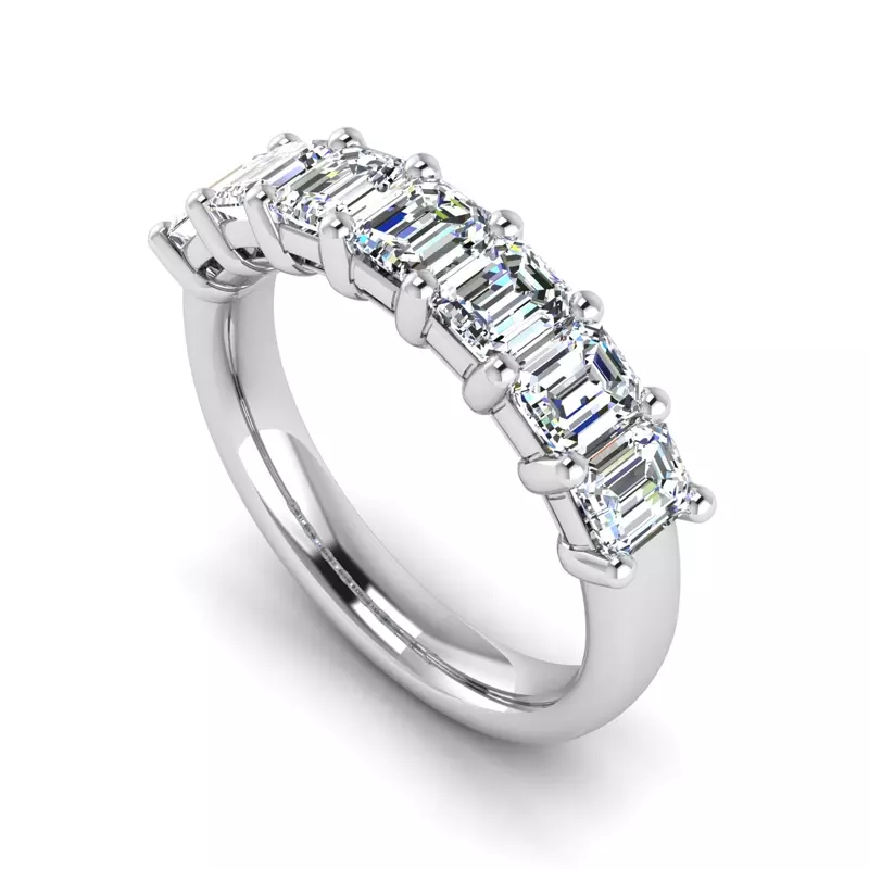 14K White Gold Adley 7 Stone Diamond Band