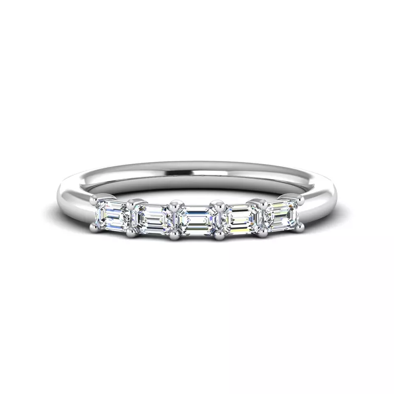 14K White Gold Carolina 5 Stone Anniversary Band