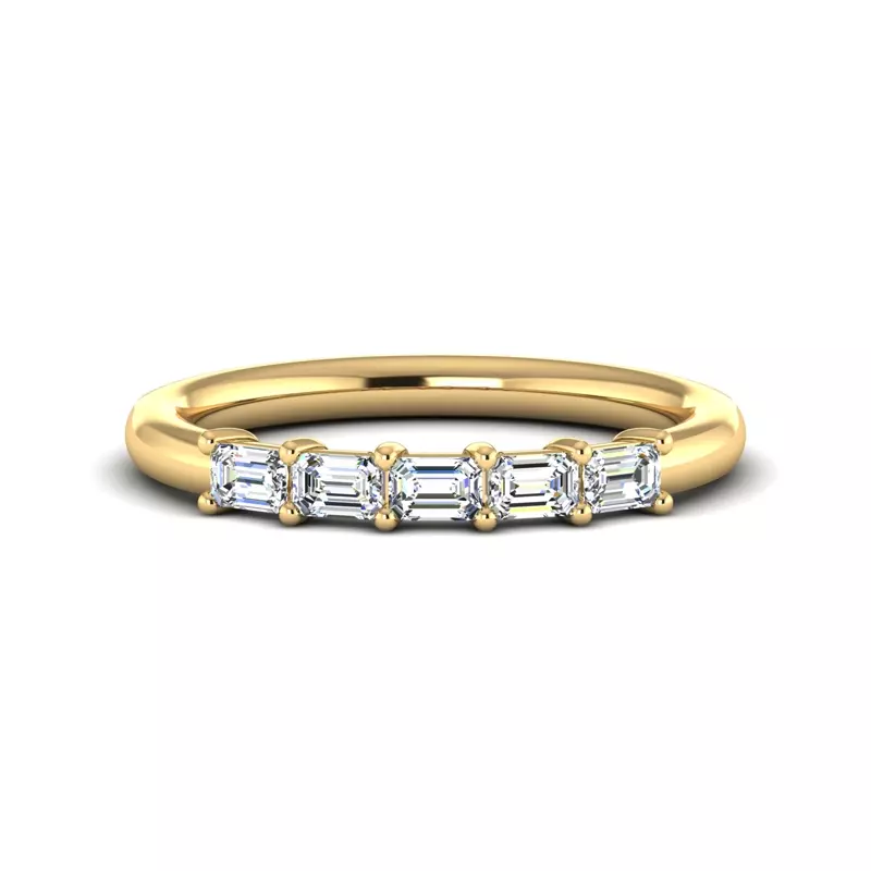 14K Yellow Gold Carolina 5 Stone Anniversary Band