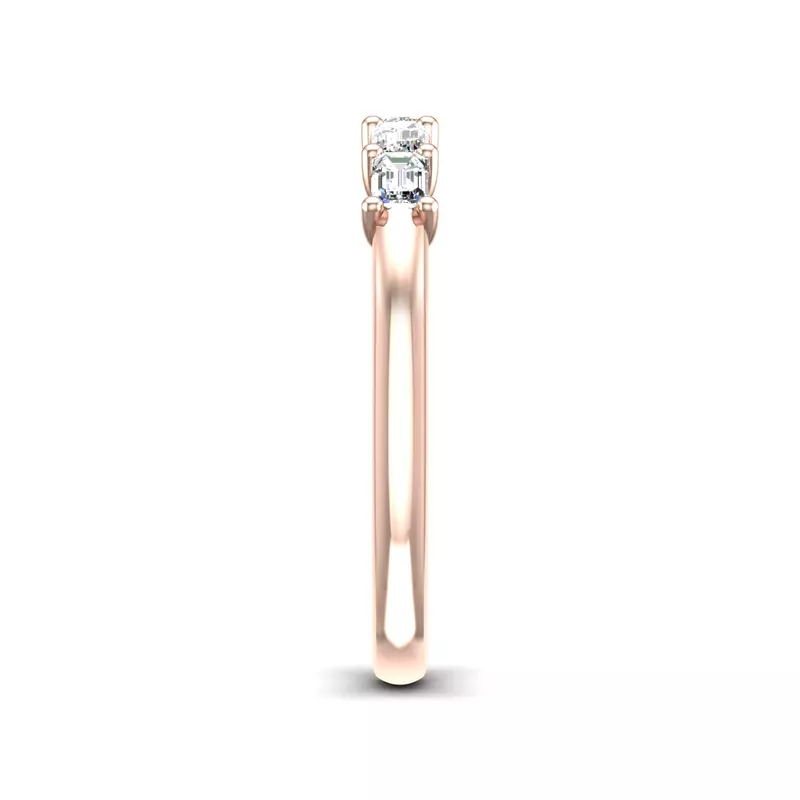 14K Rose Gold Carolina 5 Stone Lab Anniversary Band