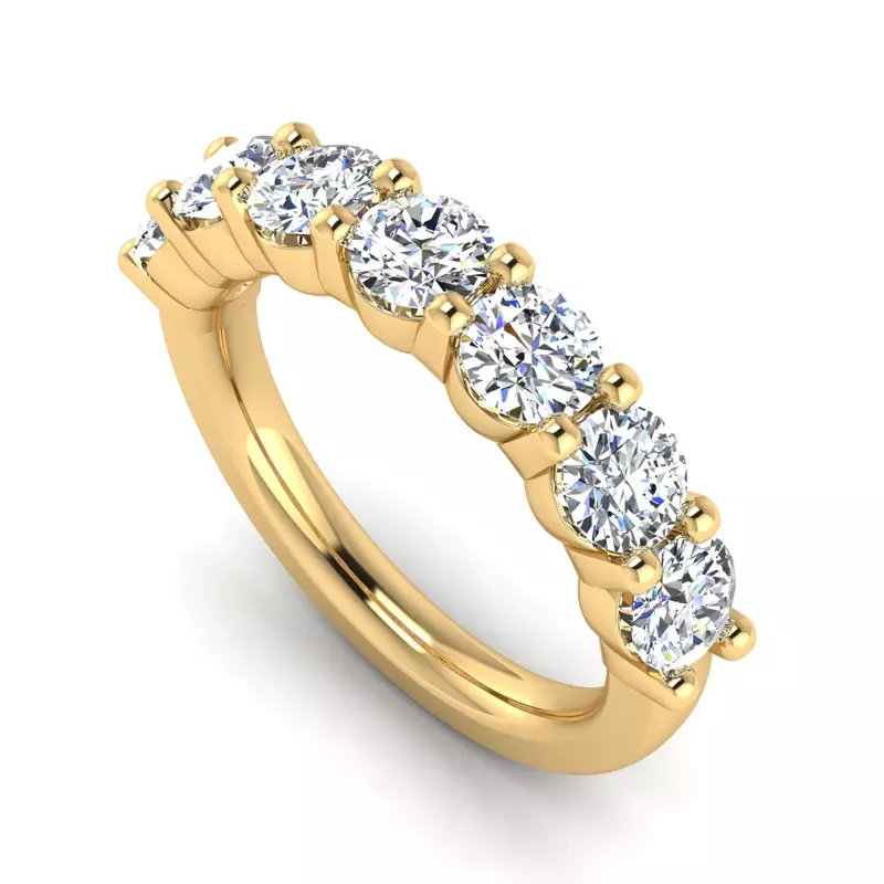14K Yellow Gold Bonnie 7 Stone Diamond Band