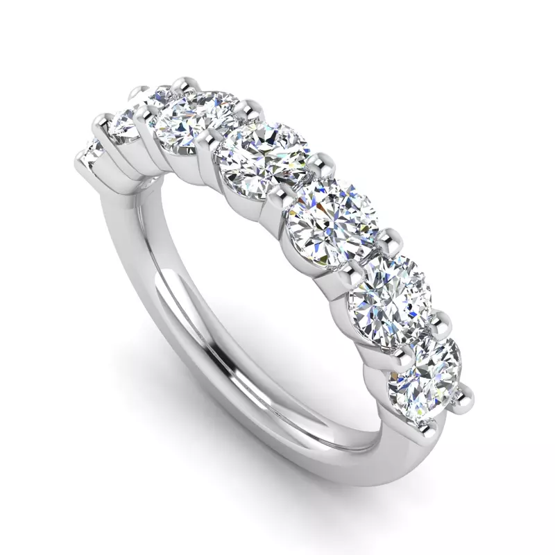 14K White Gold Bonnie 7 Stone Lab Diamond Band