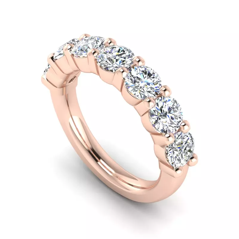 14K Rose Gold Mylah 7 Stone Lab Diamond Band