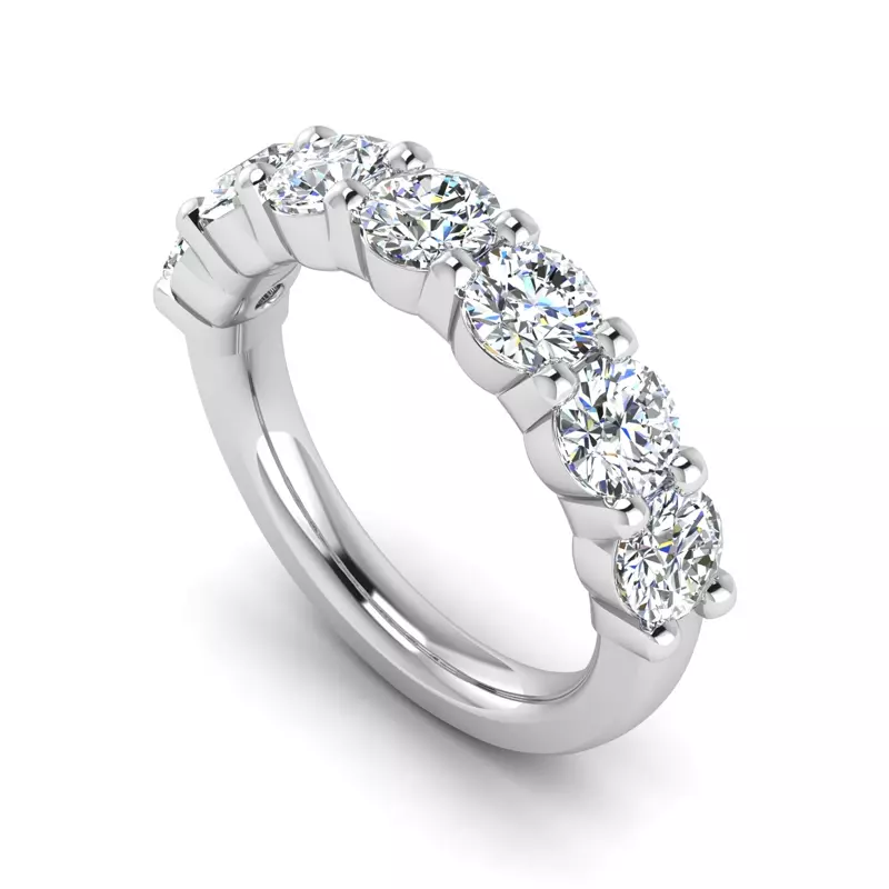 Platinum Mylah 7 Stone Lab Diamond Band