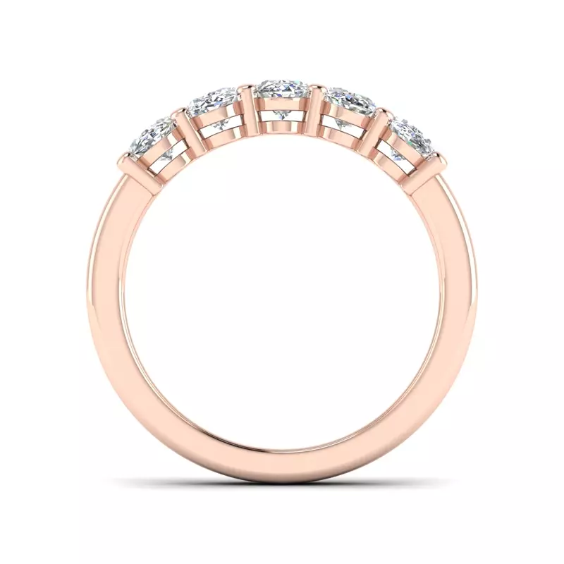 14K Rose Gold Briar 5 Stone Shared Prong Anniversary Band