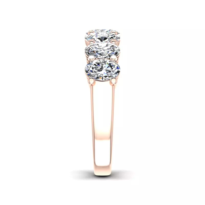 14K Rose Gold Aurelia 7 Stone Shared Prong Anniversary Band