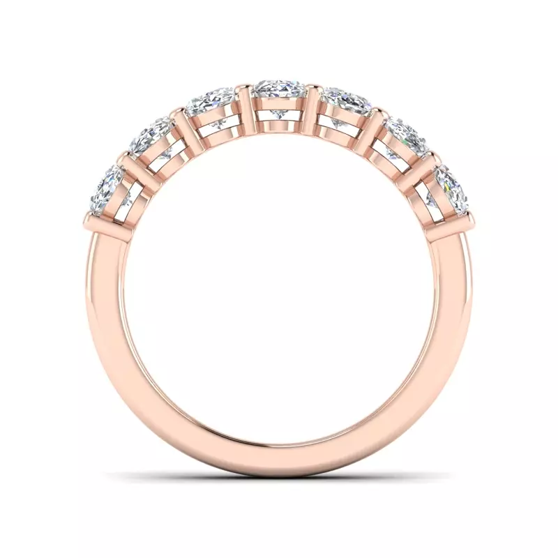 14K Rose Gold Aurelia 7 Stone Shared Prong Anniversary Band