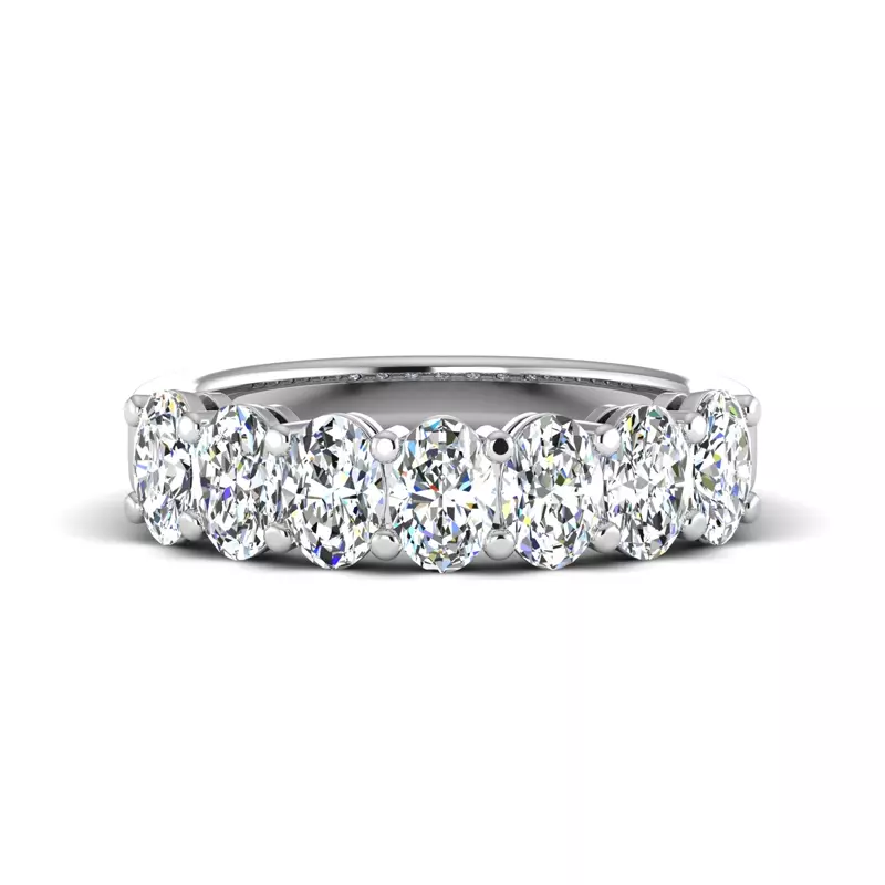 18K White Gold Aurelia 7 Stone Shared Prong Lab Anniversary Band