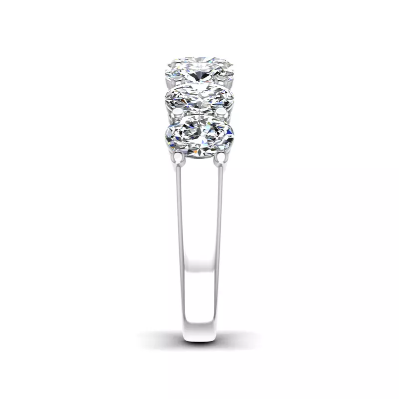 18K White Gold Aurelia 7 Stone Shared Prong Lab Anniversary Band