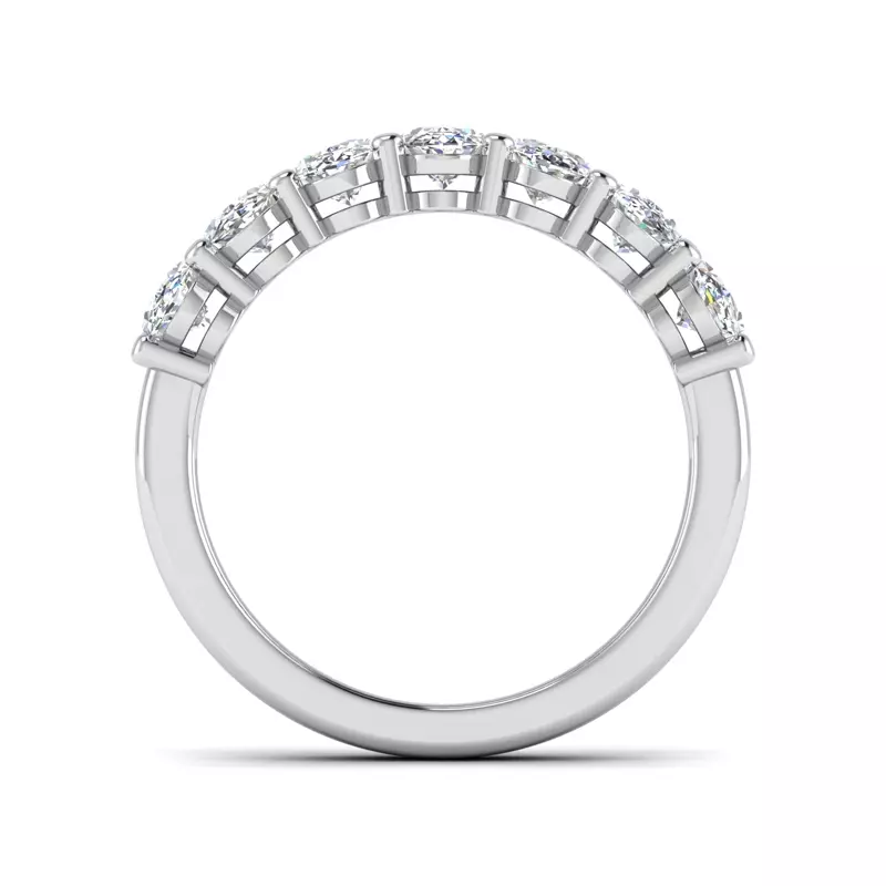 18K White Gold Aurelia 7 Stone Shared Prong Lab Anniversary Band