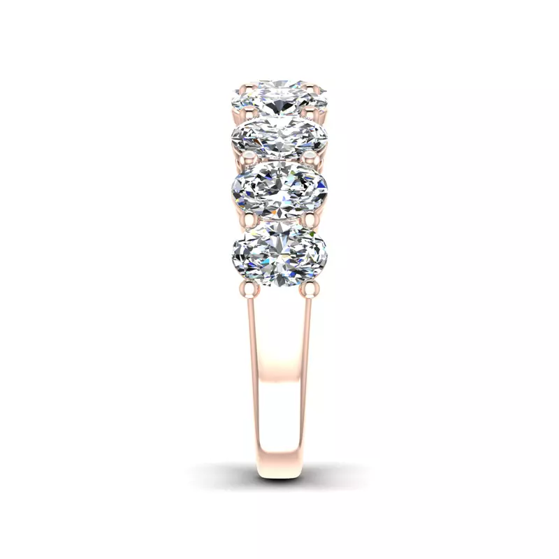 14K Rose Gold Leona 9 Stone Shared Prong Lab Anniversary Band