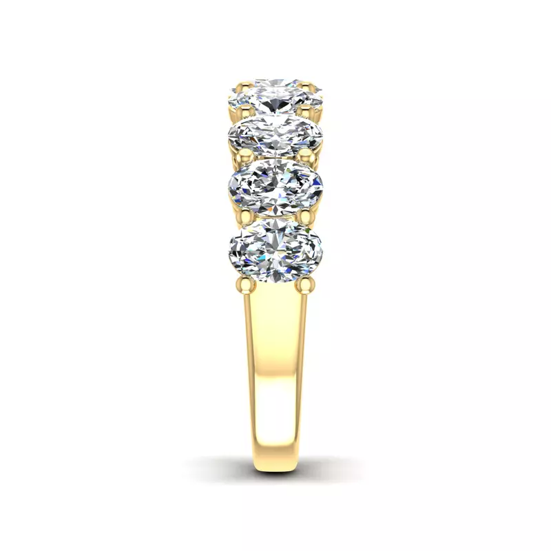 14K Yellow Gold Leona 9 Stone Shared Prong Lab Anniversary Band