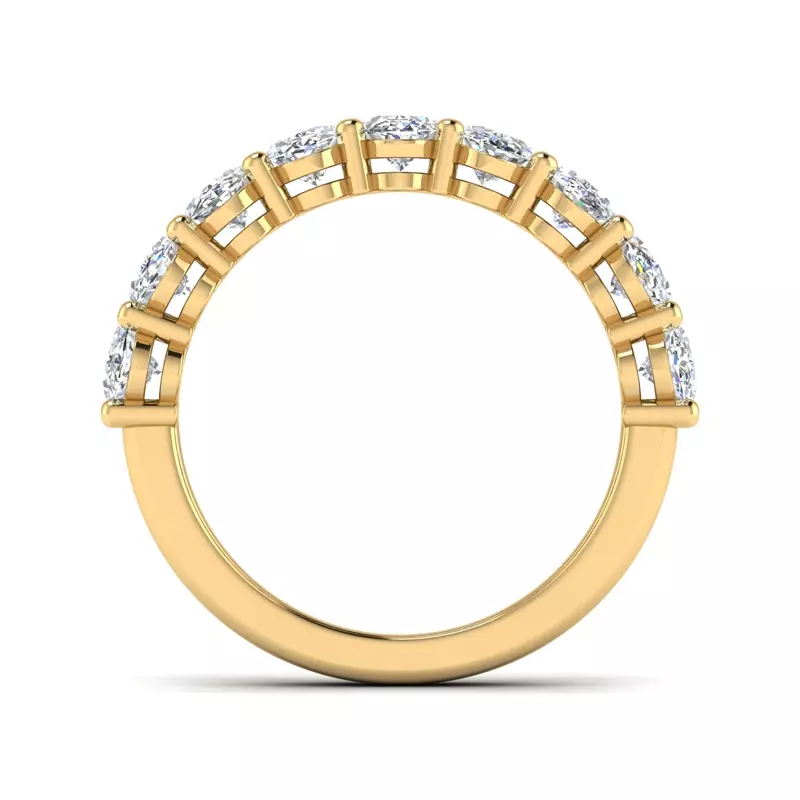 14K Yellow Gold Leona 9 Stone Shared Prong Lab Anniversary Band