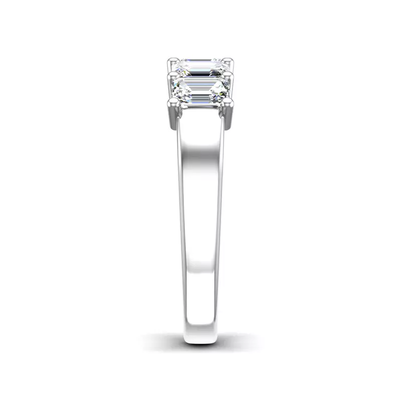 14K White Gold Macie 5 Stone Shared Prong Lab Anniversary Band