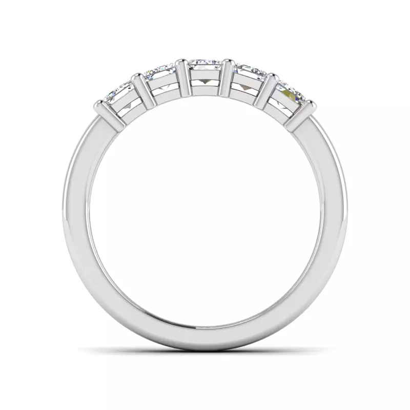 14K White Gold Macie 5 Stone Shared Prong Lab Anniversary Band