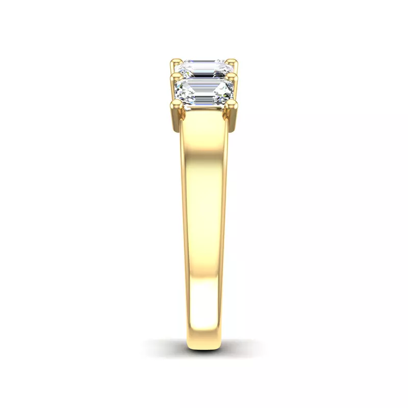 14K Yellow Gold Macie 5 Stone Shared Prong Lab Anniversary Band