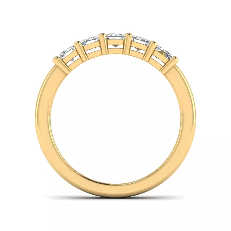14K Yellow Gold Macie 5 Stone Shared Prong Lab Anniversary Band