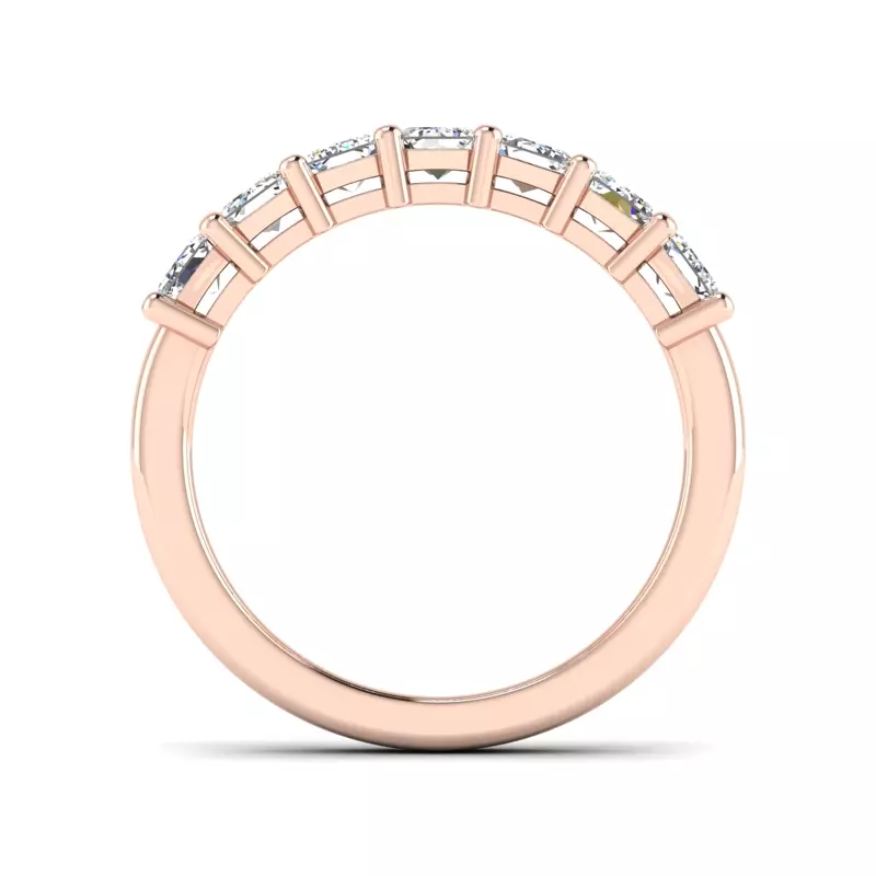 14K Rose Gold Mallory 7 Stone Shared Prong Anniversary Band