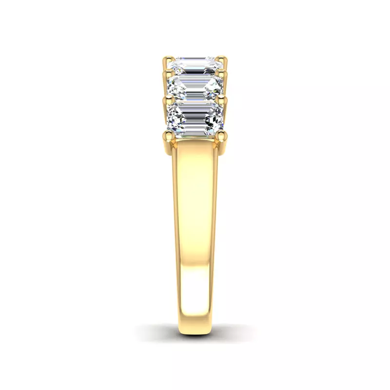 14K Yellow Gold Mallory 7 Stone Shared Prong Lab Anniversary Band