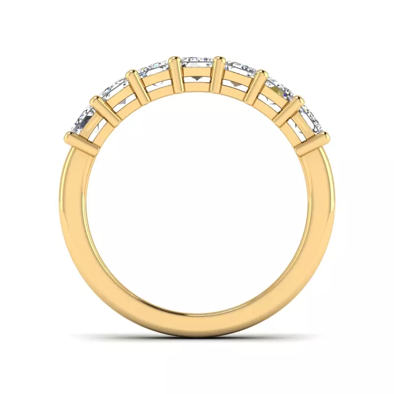 14K Yellow Gold Mallory 7 Stone Shared Prong Lab Anniversary Band
