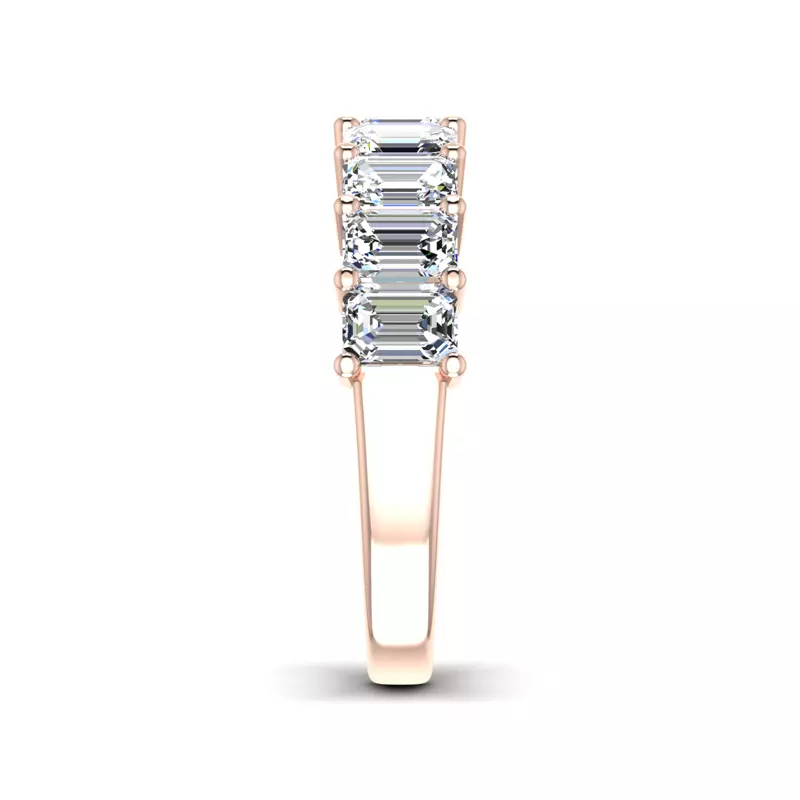 14K Rose Gold April 9 Stone Shared Prong Anniversary Band