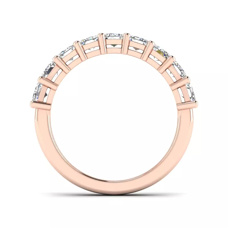 14K Rose Gold April 9 Stone Shared Prong Anniversary Band