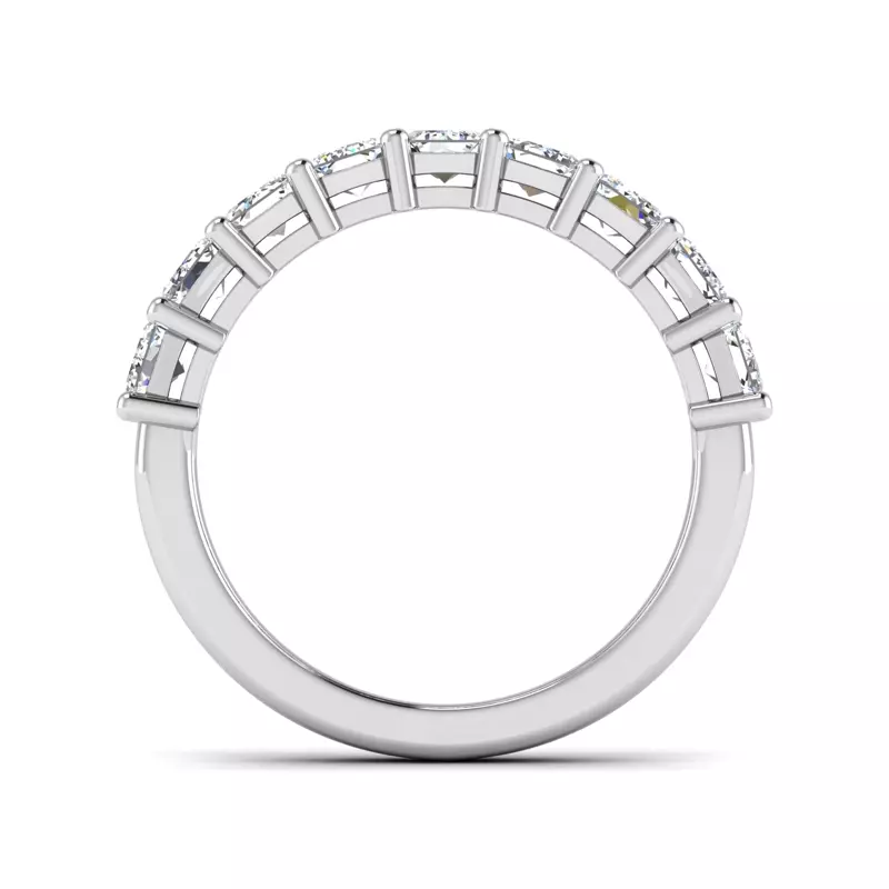 14K White Gold April 9 Stone Shared Prong Lab Anniversary Band