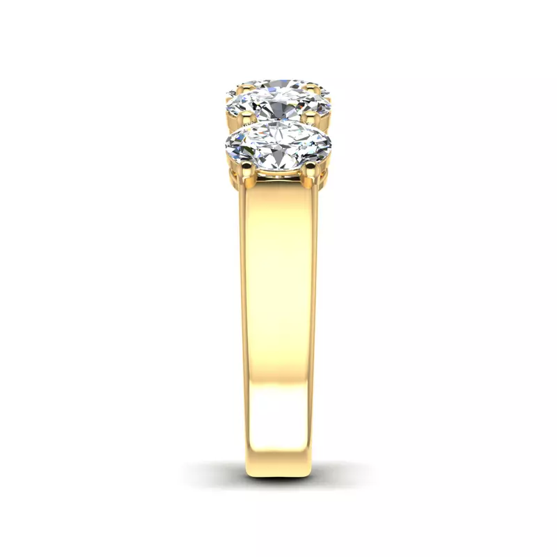 14K Yellow Gold Aviana 5 Stone Shared Prong Anniversary Band