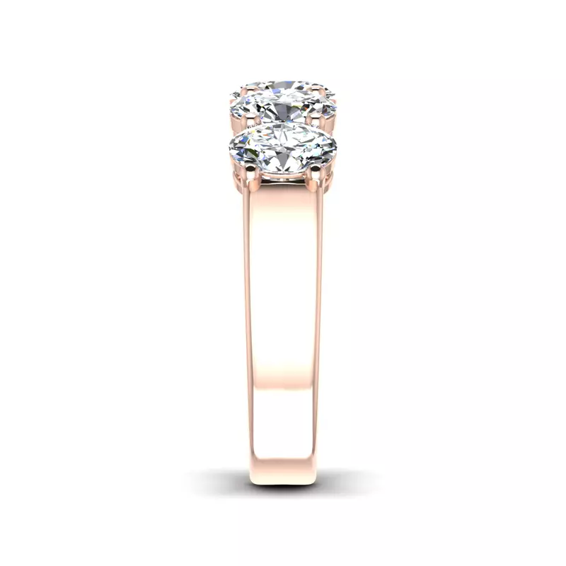 14K Rose Gold Aviana 5 Stone Shared Prong Lab Anniversary Band