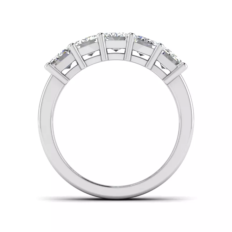 14K White Gold Lorelai 5 Stone Shared Prong Lab Anniversary Band