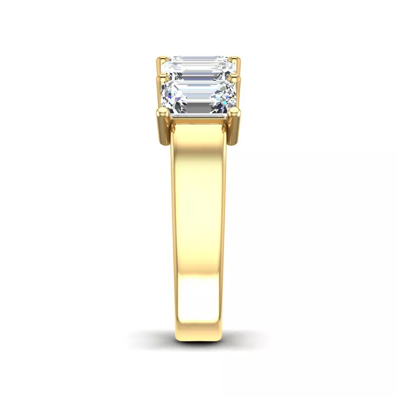 18K Yellow Gold Lorelai 5 Stone Shared Prong Lab Anniversary Band
