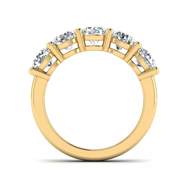 14K Yellow Gold Alondra Shared Prong Anniversary Band