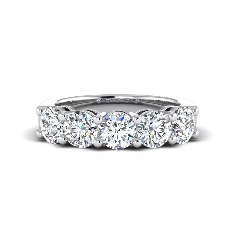 14K White Gold Alondra Shared Prong Lab Anniversary Band