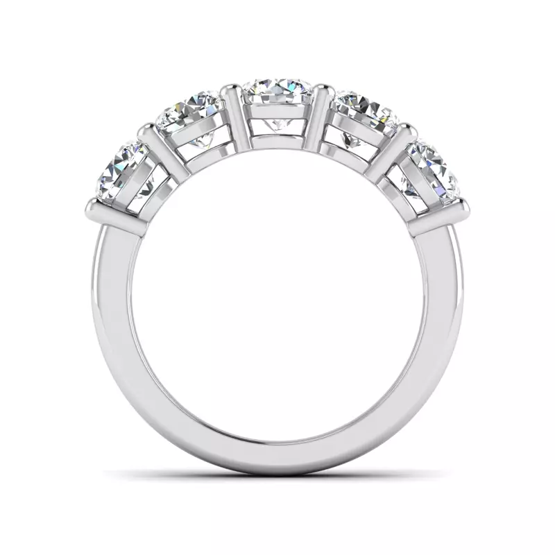 14K White Gold Alondra Shared Prong Lab Anniversary Band