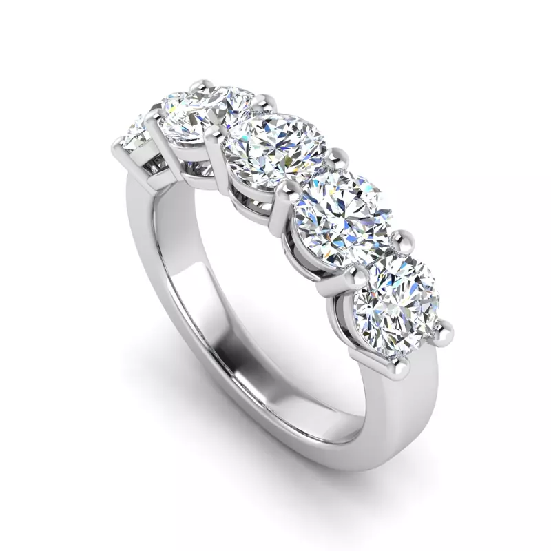 14K White Gold Alondra Shared Prong Lab Anniversary Band