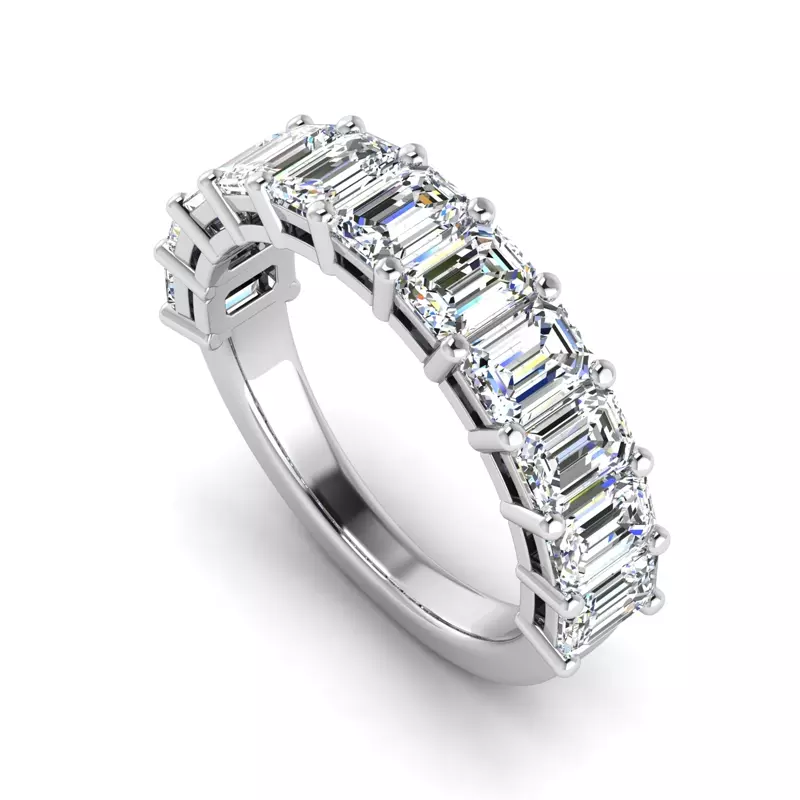 14K White Gold Monroe 11 Stone Shared Prong Anniversary Band